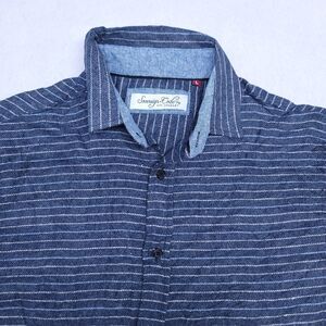 Sovereign Code Flannel Casual Button Up Shirt Mens Size Large L Blue Striped